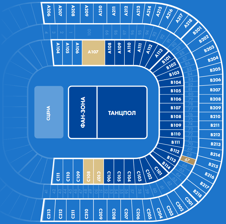 Схемы сцен:Газпром Арена и другие залы